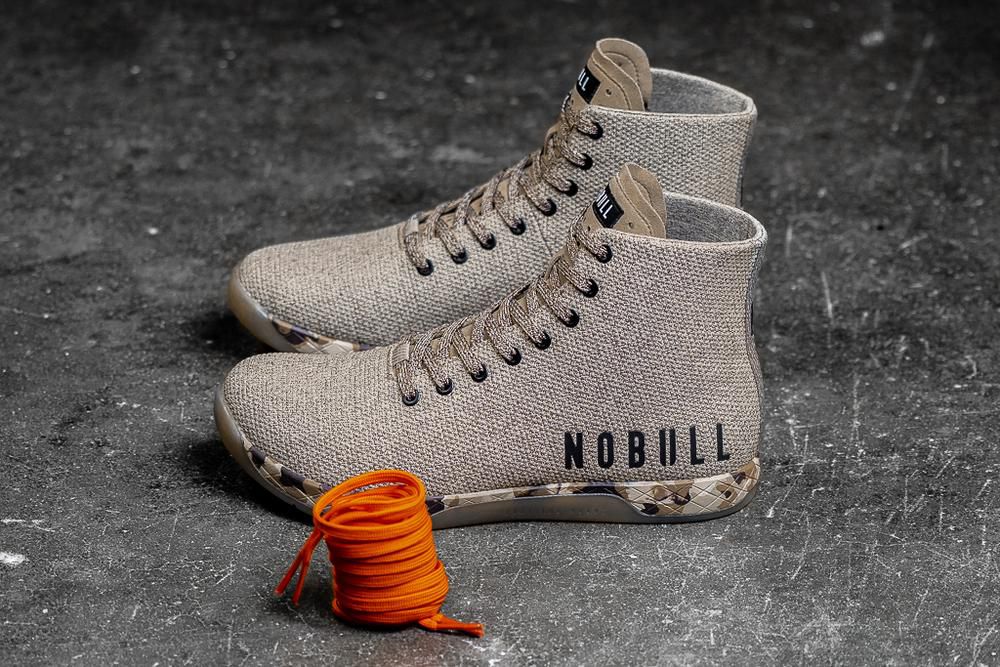 NOBULL High-Top Earth Superfabric Uzun Spor Ayakkabı Bayan - Gri - Turkiye (CXF-597403)